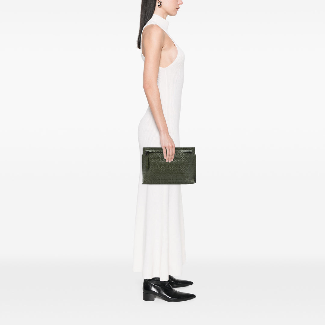 LOEWE embossé Cuir Anagram Repeat T Pochette