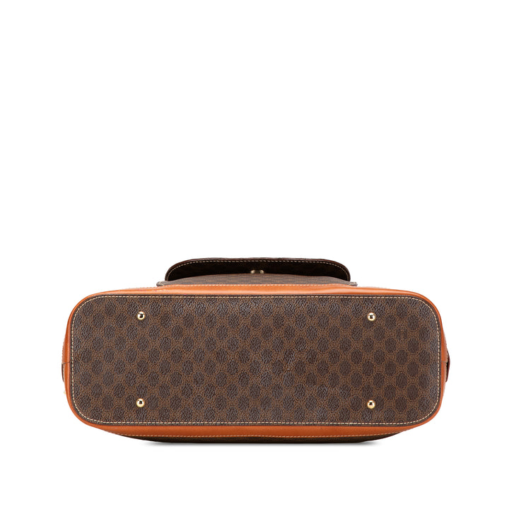 Macadam Coated Canvas Dome Top Handle Bag Brown - Gaby Paris