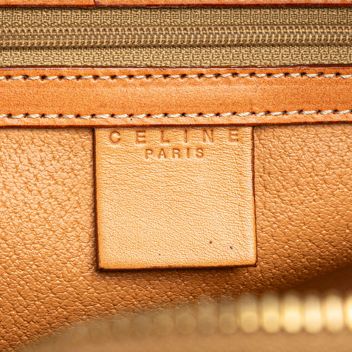 Macadam Coated Canvas Dome Top Handle Bag Brown - Gaby Paris