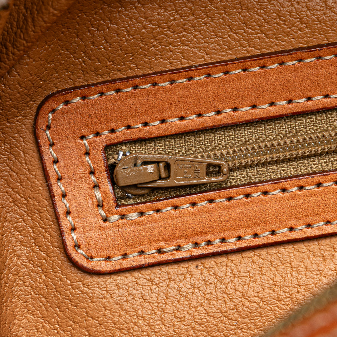 Macadam Coated Canvas Dome Top Handle Bag Brown - Gaby Paris
