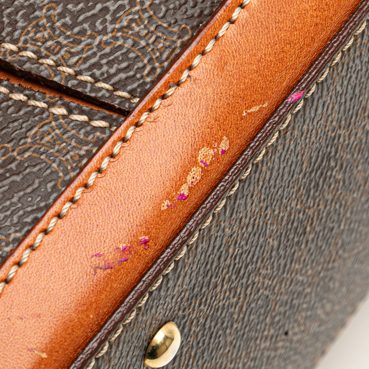 Macadam Coated Canvas Dome Top Handle Bag Brown - Gaby Paris