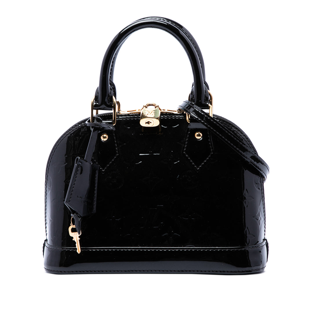 Louis Vuitton Alma BB Cuir verni Monogram Noir – vue principale – GABY PARIS