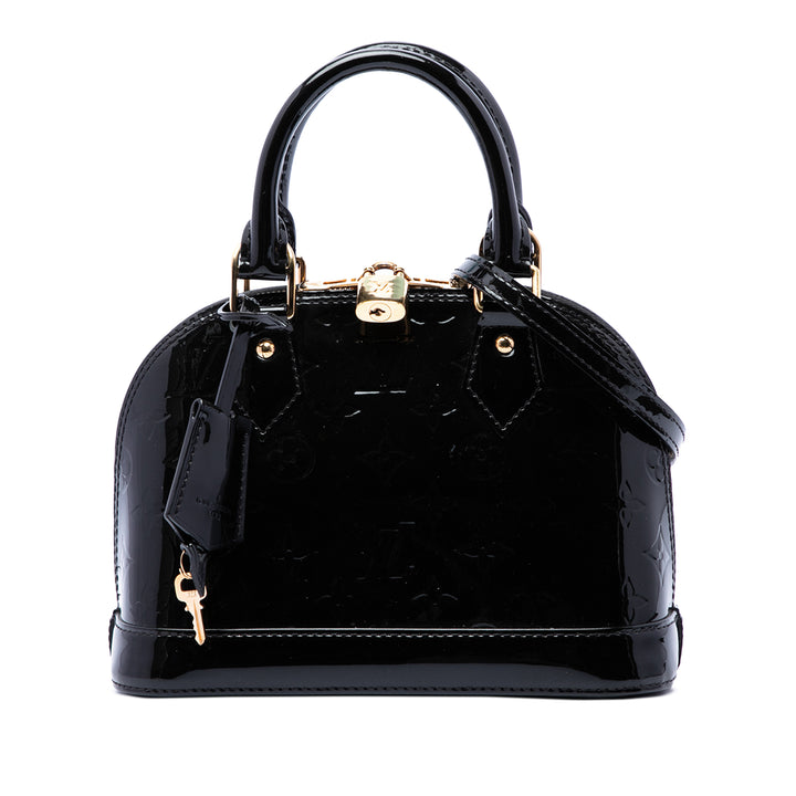 Louis Vuitton Alma BB Cuir verni Monogram Noir – vue principale – GABY PARIS