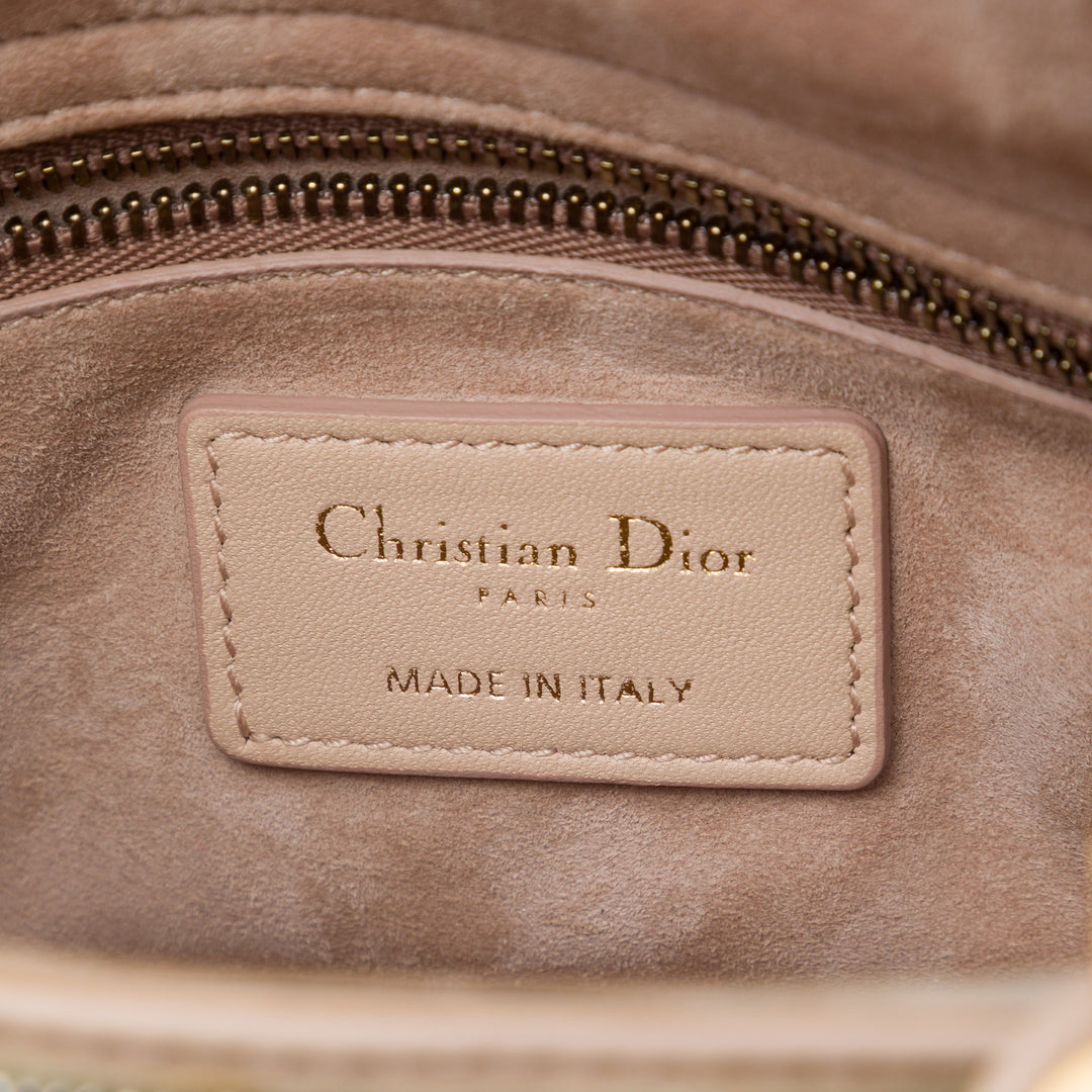 Dior Sac à main Beaded et brodé Lady Dior Mini Cuir de veau Marron – vue 5 – GABY PARIS