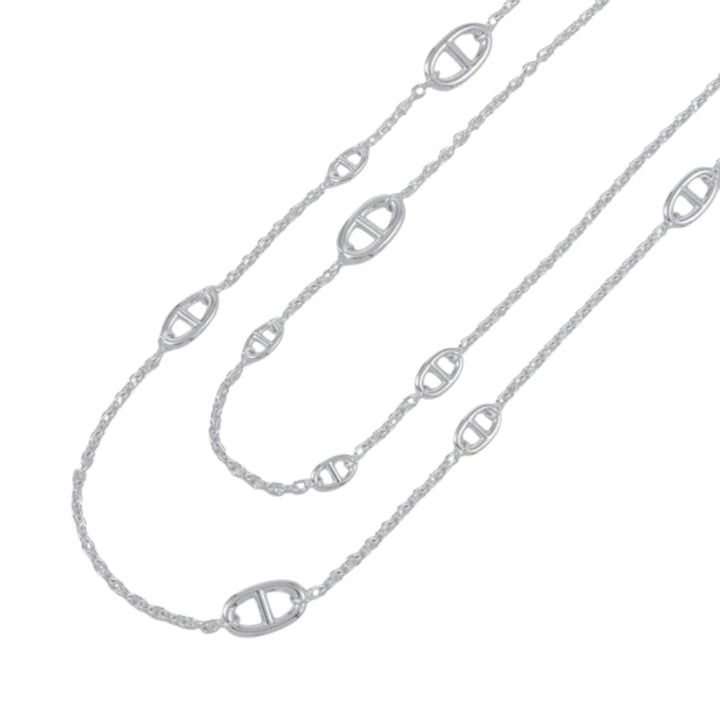 Hermès Sterling Argenté Farandole Long Collier 120 Argenté