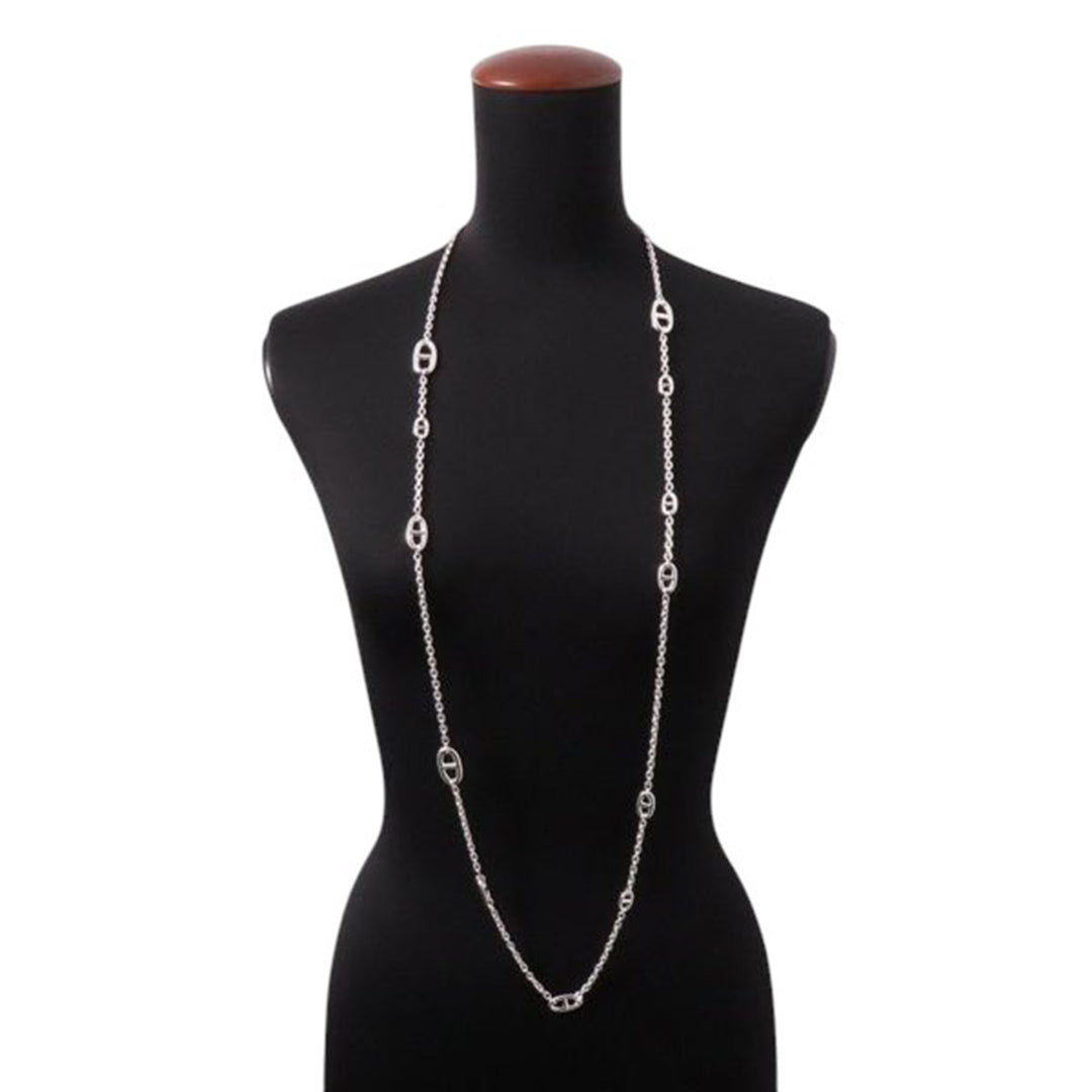 Hermès Sterling Argenté Farandole Long Collier 120 Argenté