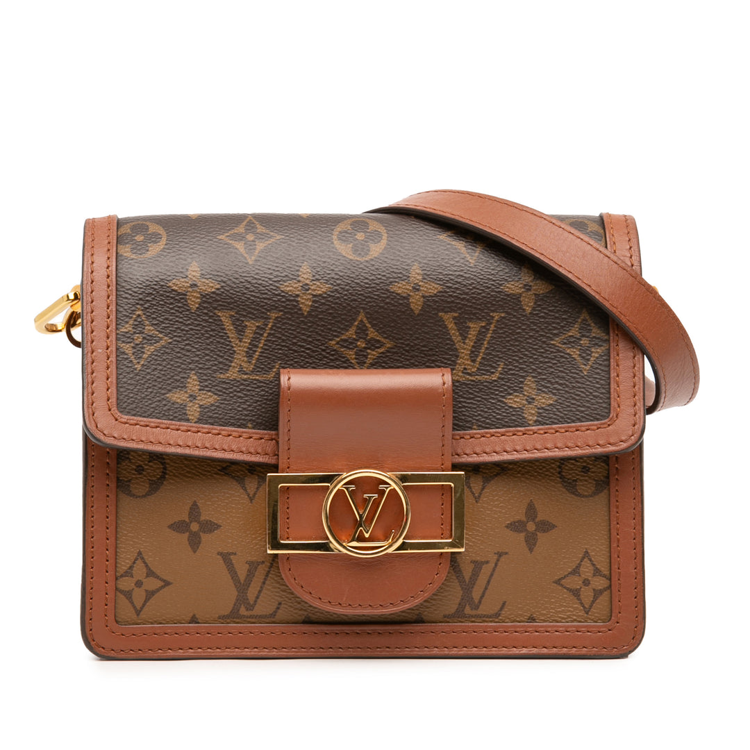 Louis Vuitton Sac à main Dauphine Monogram Reverse Mini Marron – vue principale – GABY PARIS