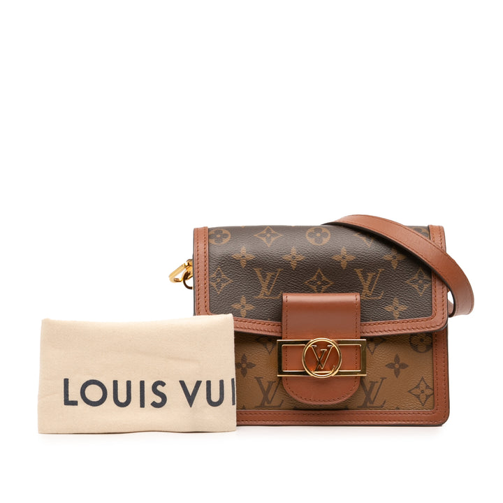 Louis Vuitton Sac à main Dauphine Monogram Reverse Mini Marron – vue 7 – GABY PARIS