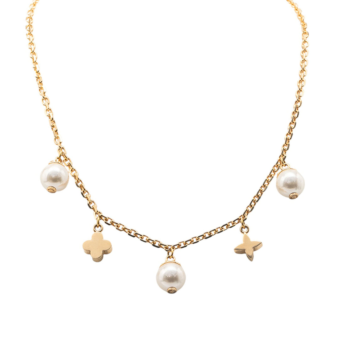Louis Vuitton Doré Plated Charmy Pearl Collier Doré – GABY PARIS Authentique