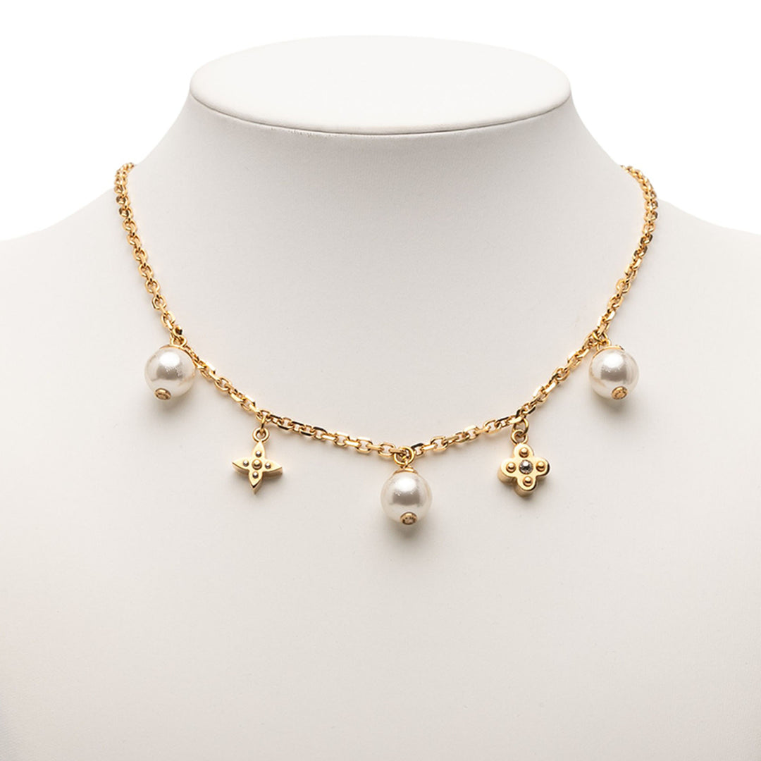 Louis Vuitton Doré Plated Charmy Pearl Collier Doré – GABY PARIS Authentique
