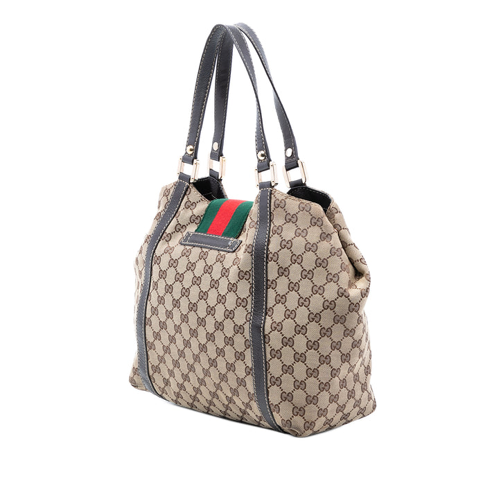 Gucci GG Toile Web New Ladies Cabas
