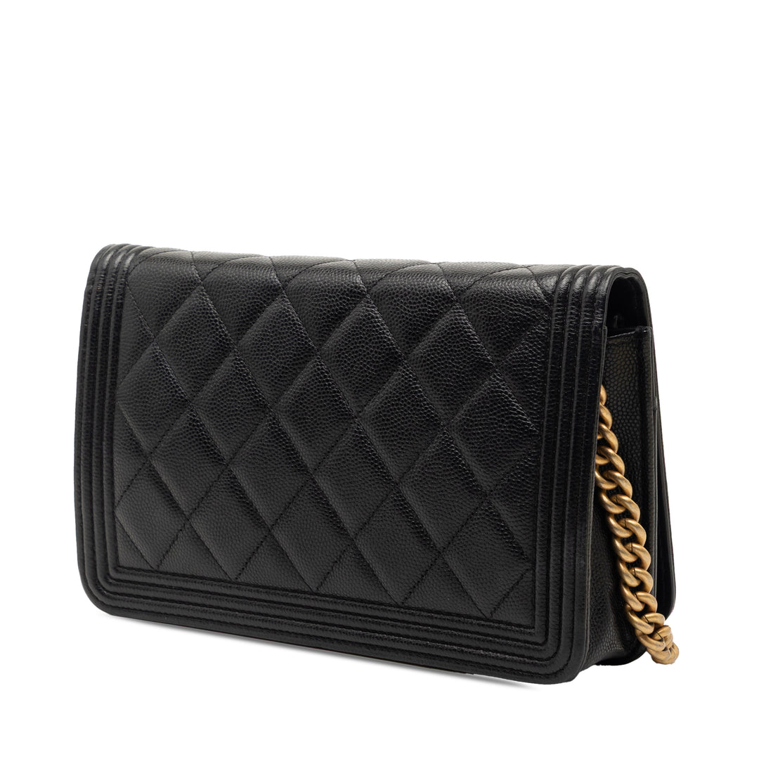 Chanel Matelassé Caviar Boy Wallet on Chain