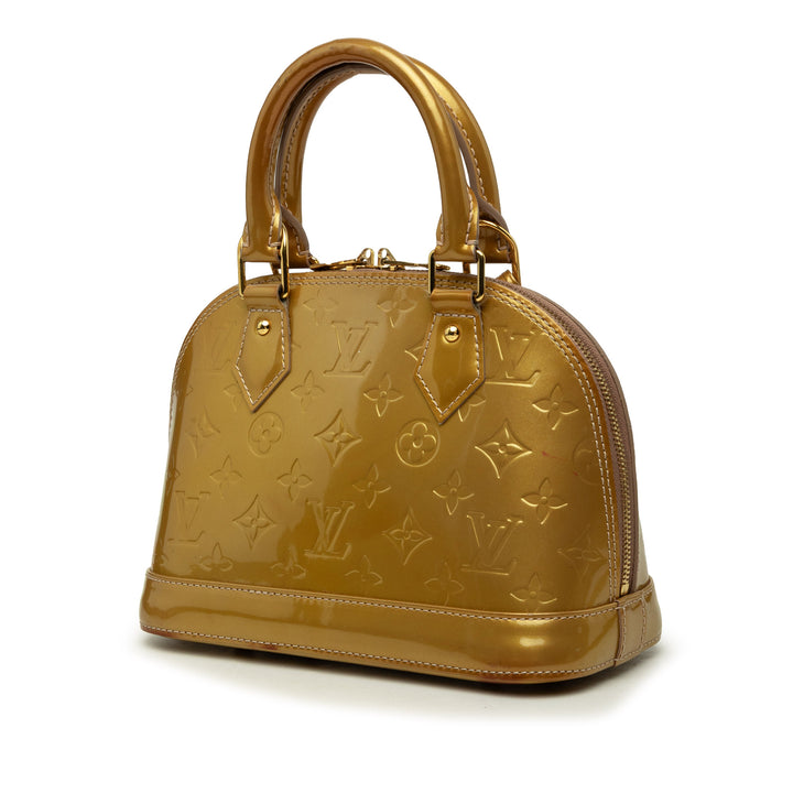 Louis Vuitton Alma BB Cuir verni Monogram Doré – vue 2 – GABY PARIS