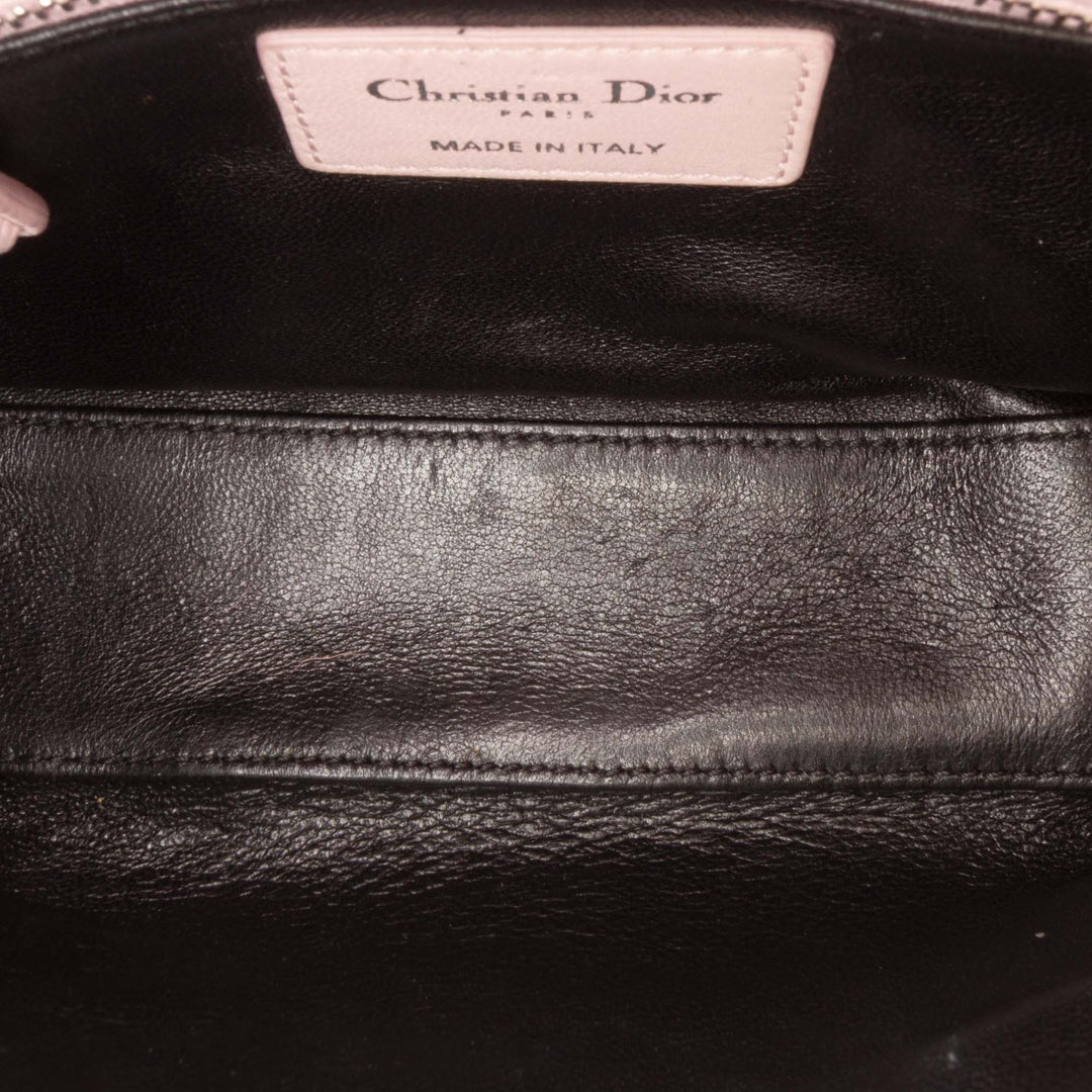 Mini Calfskin Sequin Embellished Lady Dior Pink - Gaby Paris