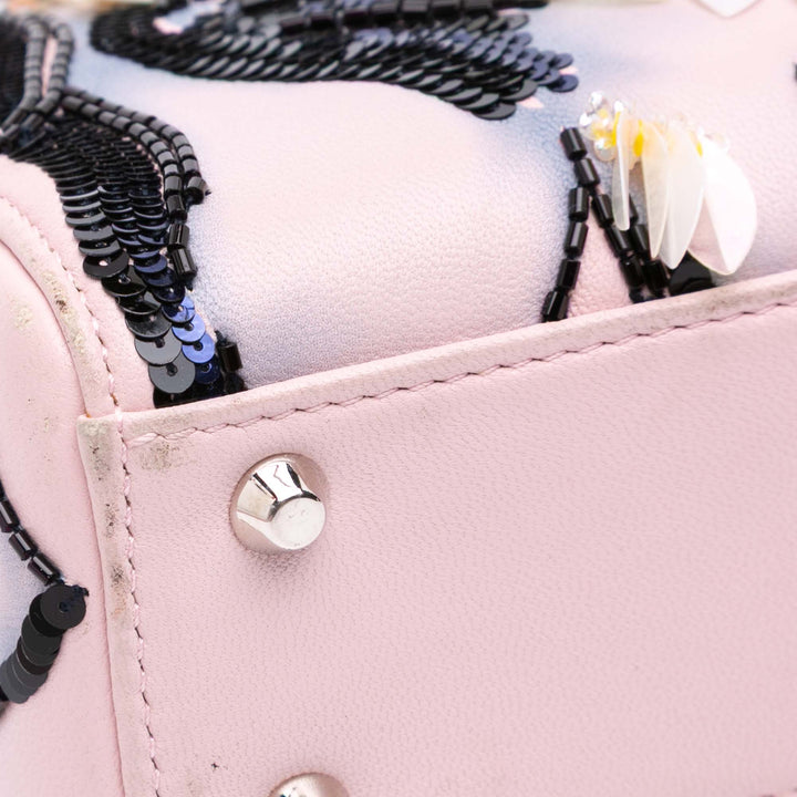 Mini Calfskin Sequin Embellished Lady Dior Pink - Gaby Paris
