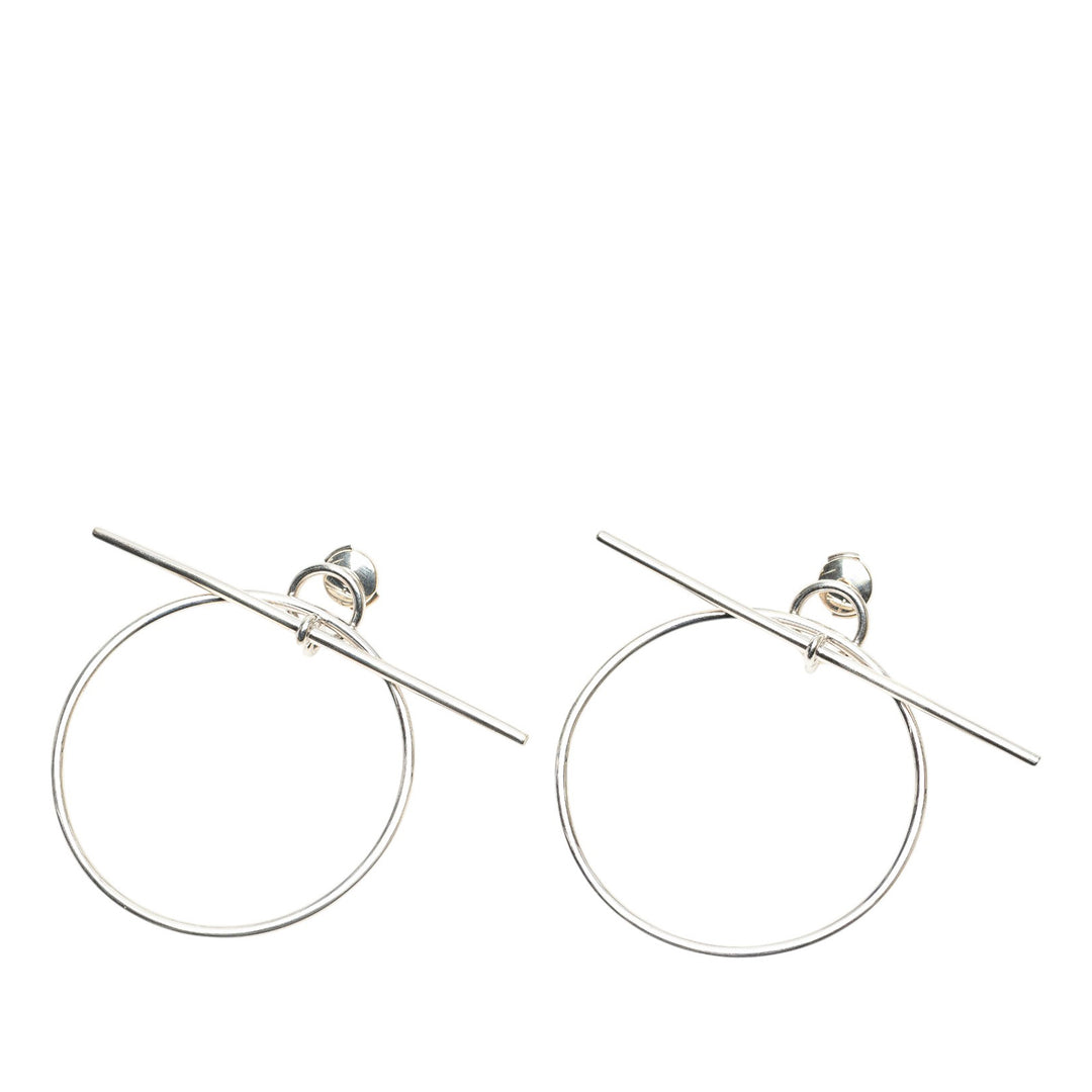 Hermès Medium Sterling Argenté Loop Boucles d’oreilless Argenté – GABY PARIS Authentique