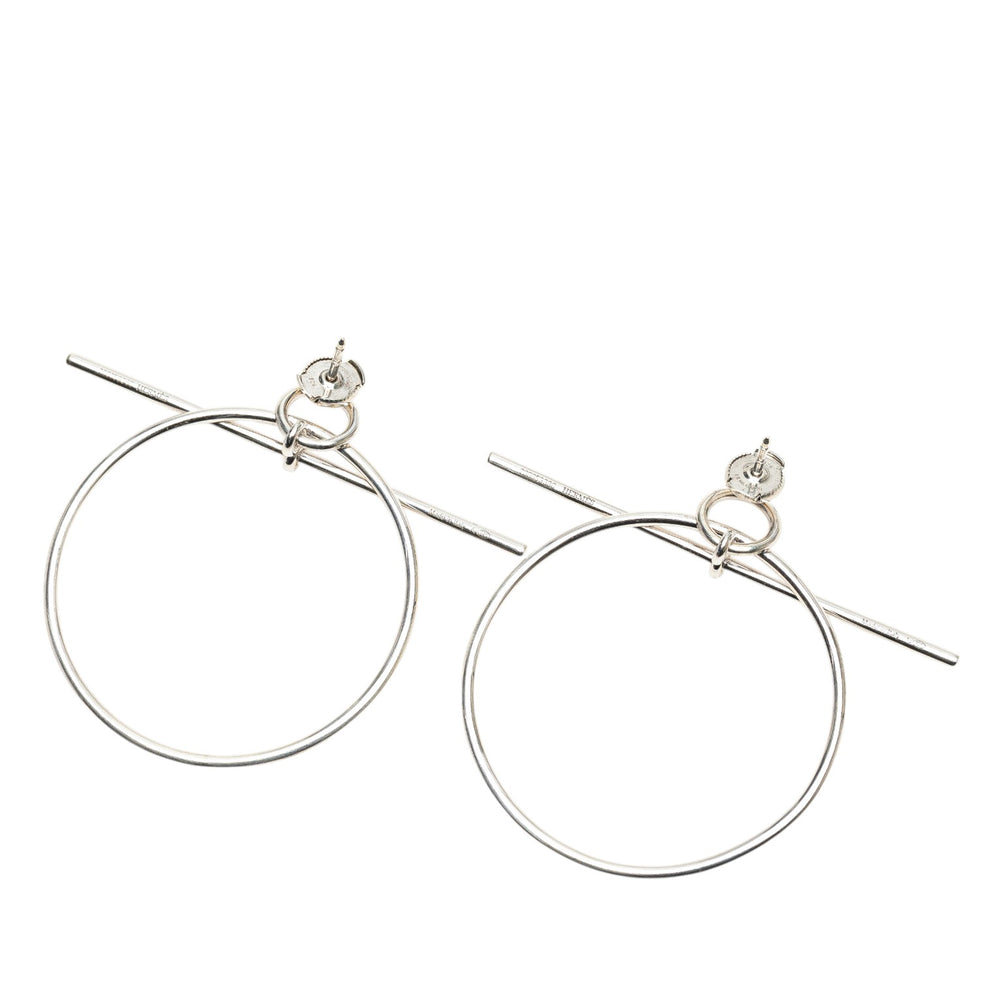 Hermès Medium Sterling Argenté Loop Boucles d’oreilless Argenté – GABY PARIS Authentique