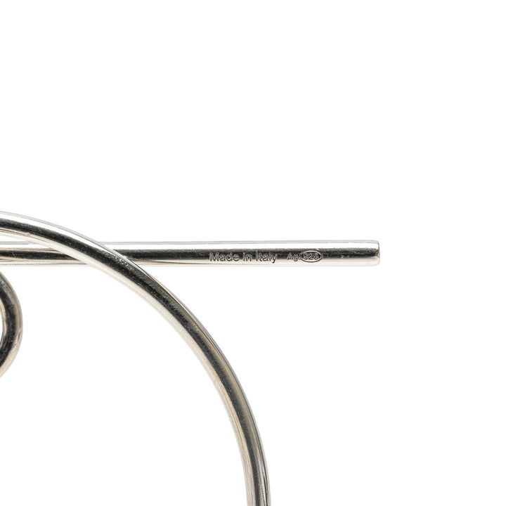 Hermès Medium Sterling Argenté Loop Boucles d’oreilless Argenté – GABY PARIS Authentique