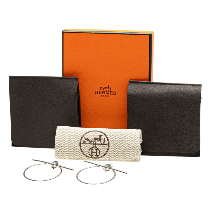 Hermès Medium Sterling Argenté Loop Boucles d’oreilless Argenté – GABY PARIS Authentique