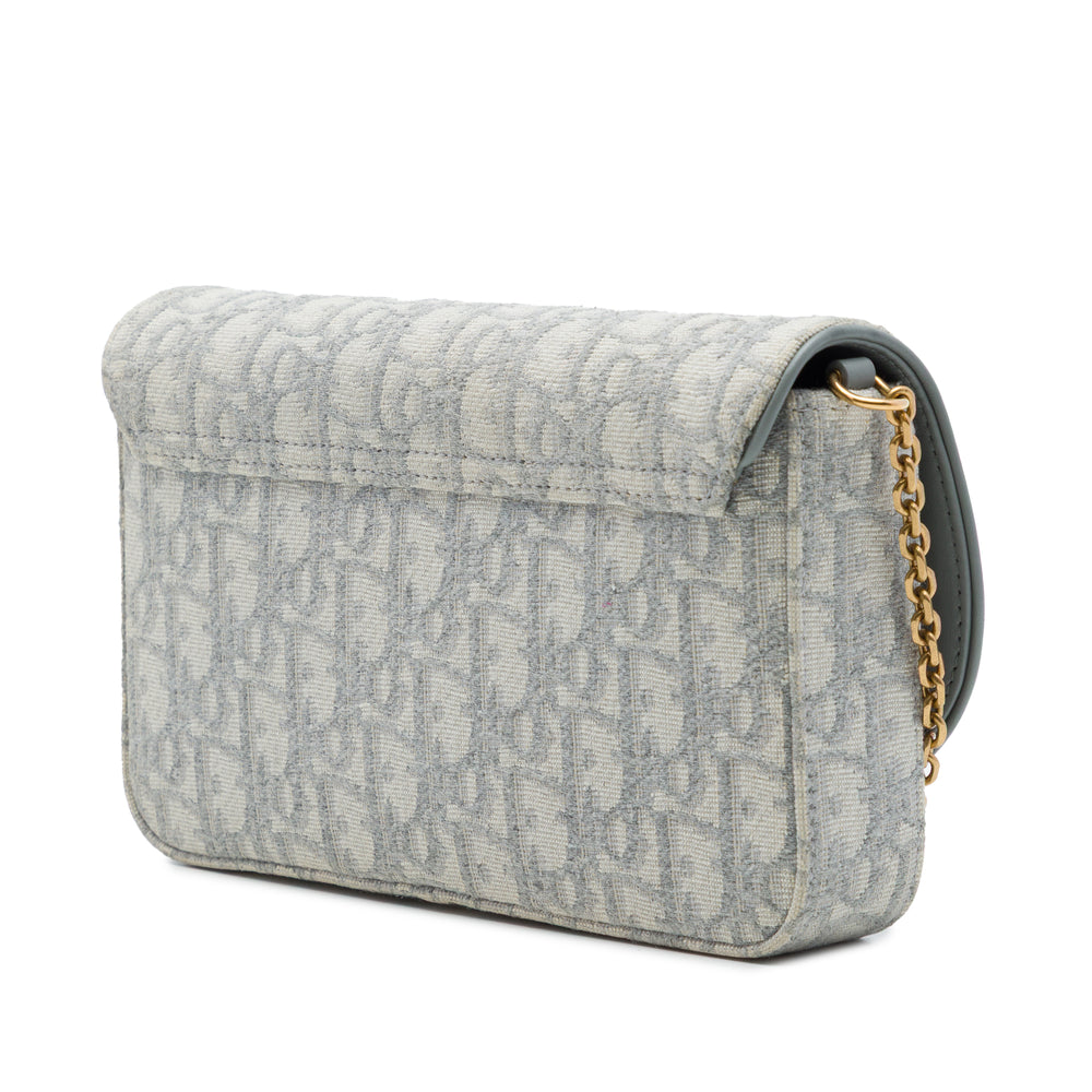 Dior Sac bandoulière Saddle Wallet on Chain Oblique Gris – vue 2 – GABY PARIS