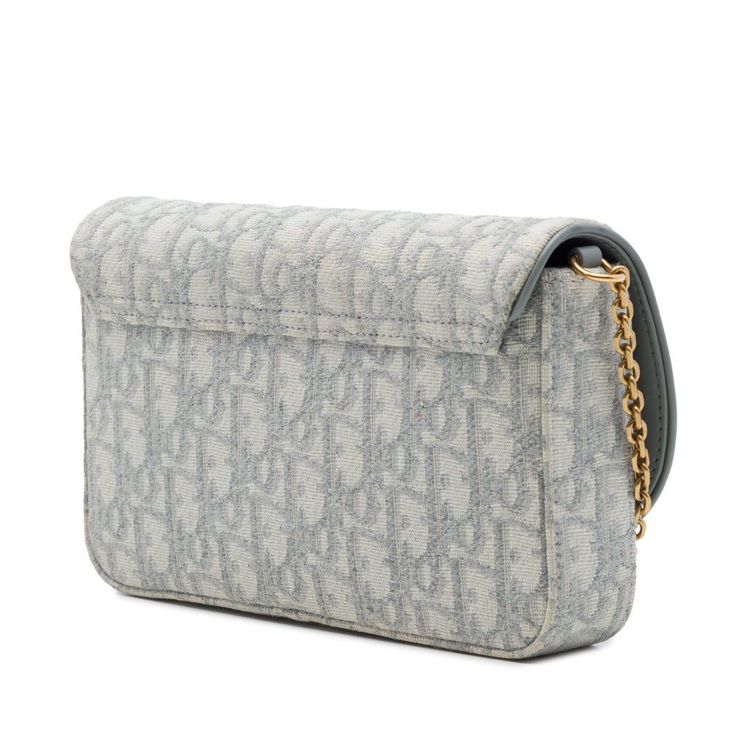 Dior Sac bandoulière Saddle Wallet on Chain Oblique Gris – vue 2 – GABY PARIS