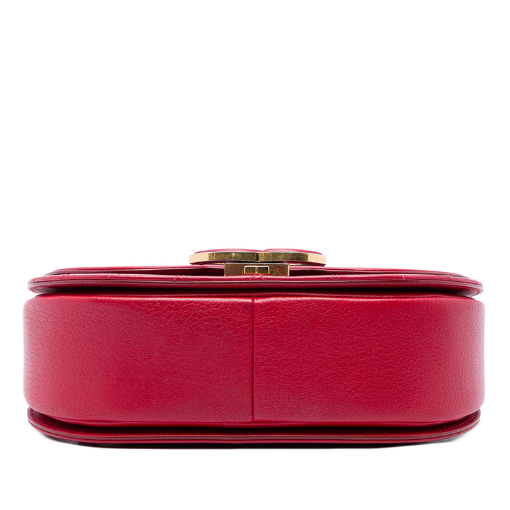 Chanel brillant et Matelassé Coco Curve à rabat Petit Cuir de veau Rouge – vue 3 – GABY PARIS