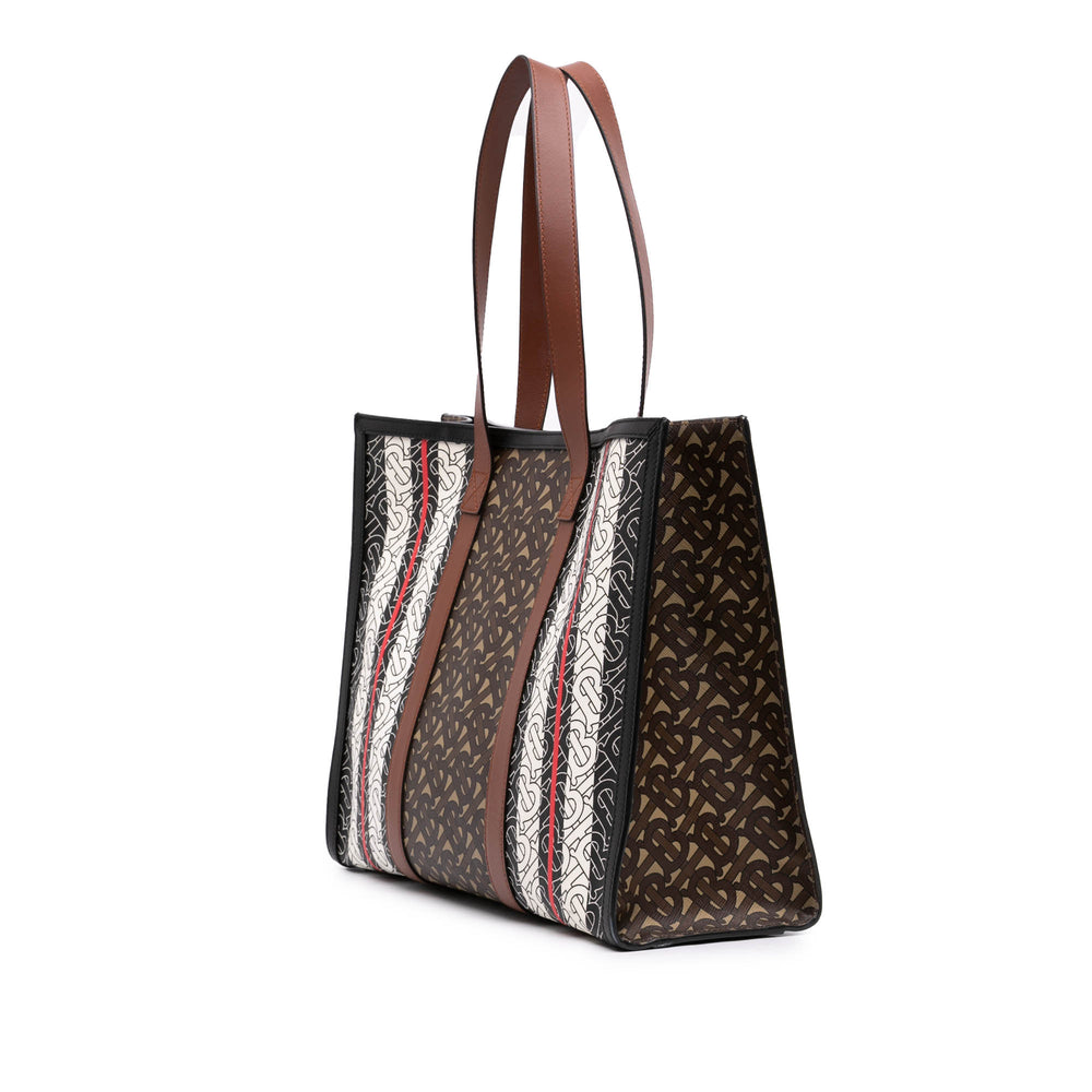 Burberry Cabas Book Tote TB E Stripe Monogram Marron – vue 2 – GABY PARIS