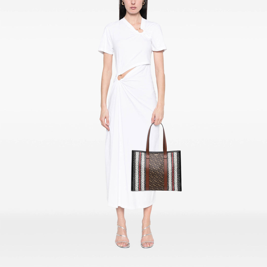 Burberry Cabas Book Tote TB E Stripe Monogram Marron – vue 6 – GABY PARIS