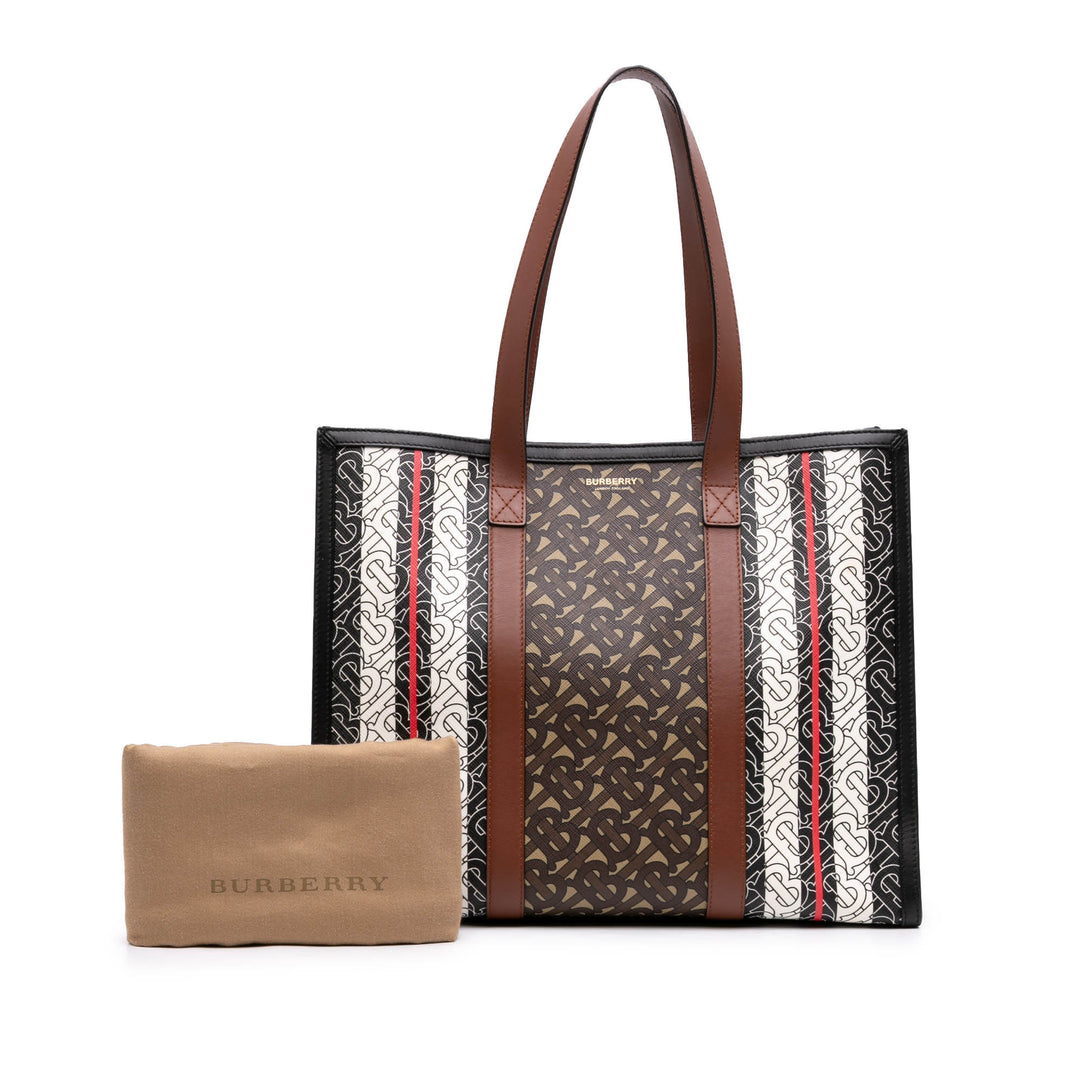 Burberry Cabas Book Tote TB E Stripe Monogram Marron – vue 7 – GABY PARIS