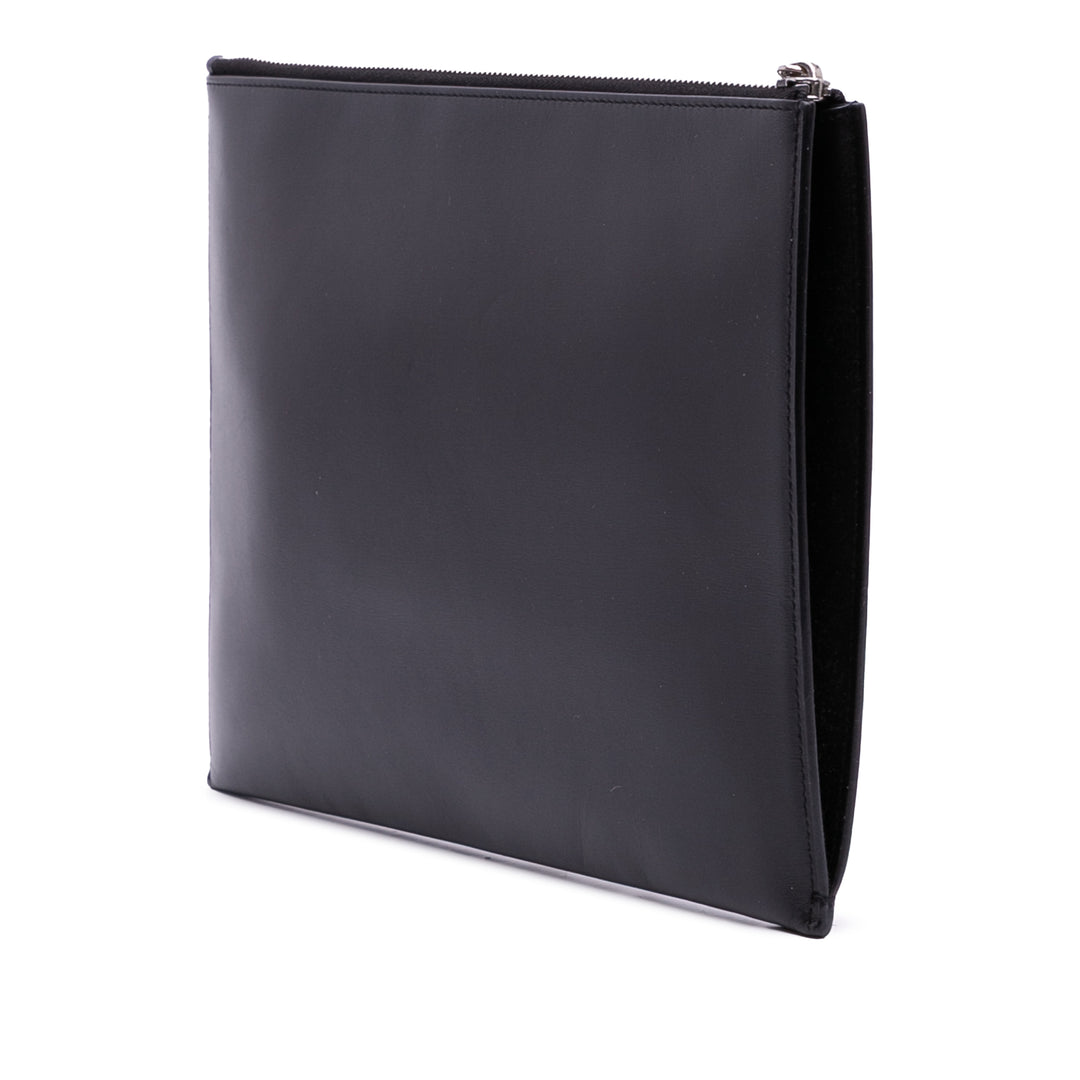Leather Monogram Ipad Case Black - Gaby Paris