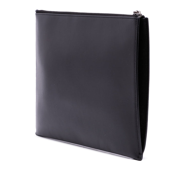 Leather Monogram Ipad Case Black - Gaby Paris