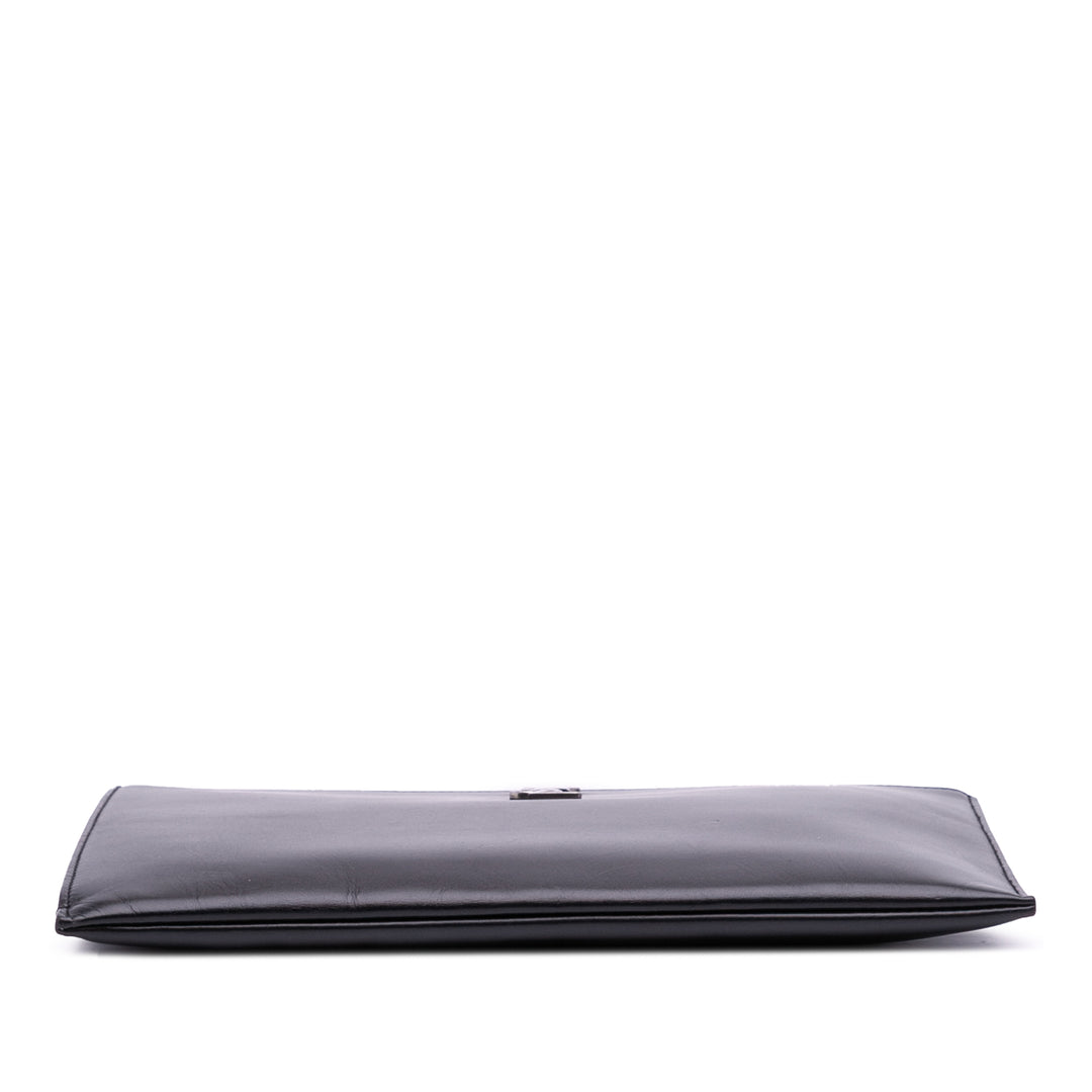 Leather Monogram Ipad Case Black - Gaby Paris