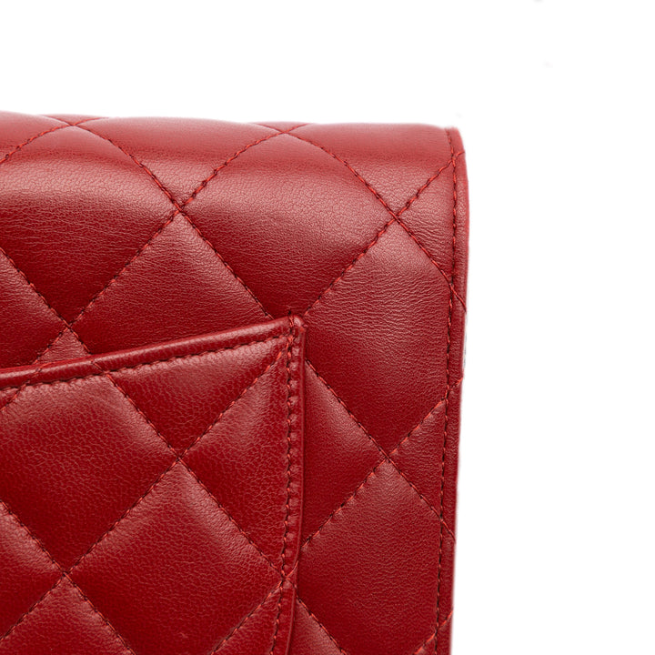 CC Quilted Lambskin Wallet on Chain Red - Gaby Paris