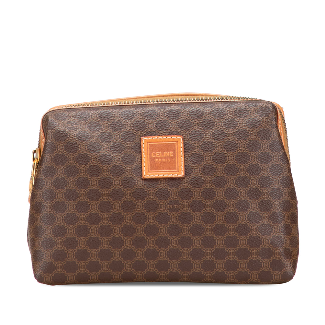 Macadam Coated Canvas Clutch Brown - Gaby Paris