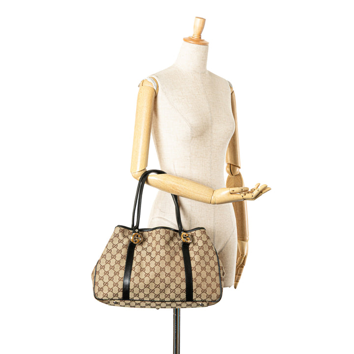 GG Canvas Twins Tote Brown - Gaby Paris