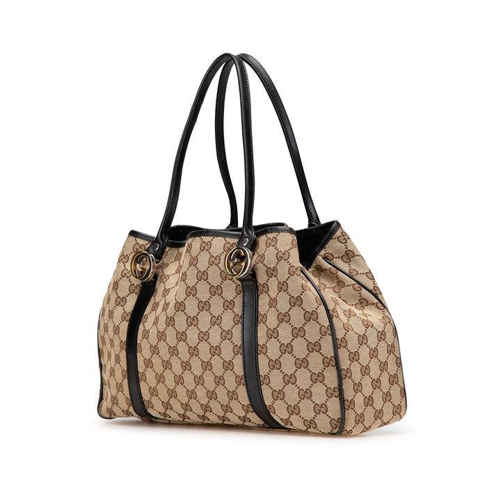 GG Canvas Twins Tote Brown - Gaby Paris