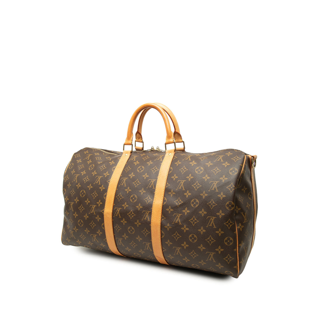 Louis Vuitton Sac de voyage Keepall Bandouliere 50 Monogram Marron – vue 2 – GABY PARIS