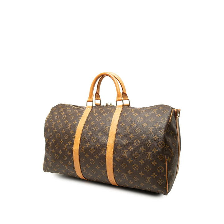 Louis Vuitton Sac de voyage Keepall Bandouliere 50 Monogram Marron – vue 2 – GABY PARIS