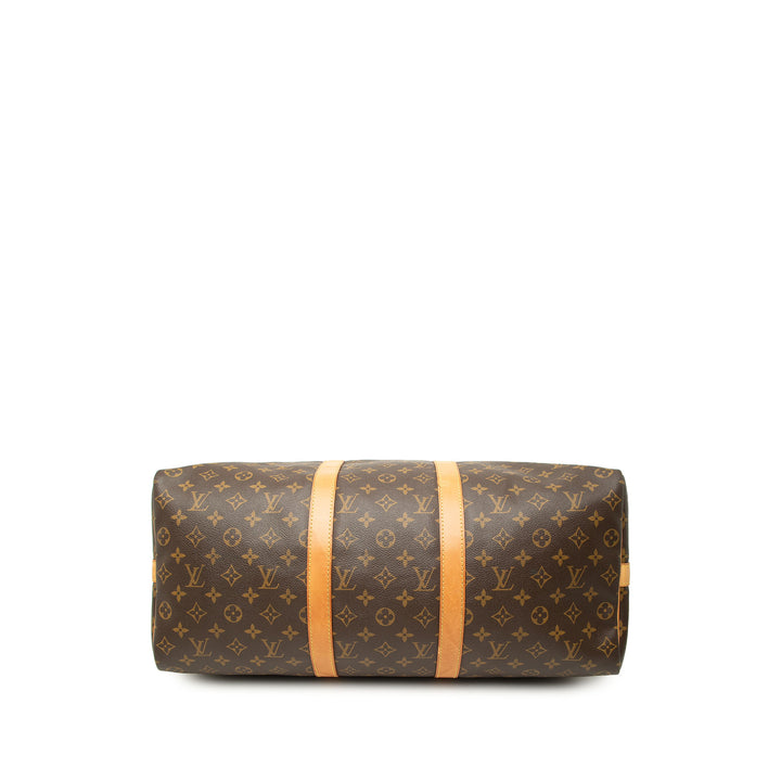 Louis Vuitton Sac de voyage Keepall Bandouliere 50 Monogram Marron – vue 3 – GABY PARIS