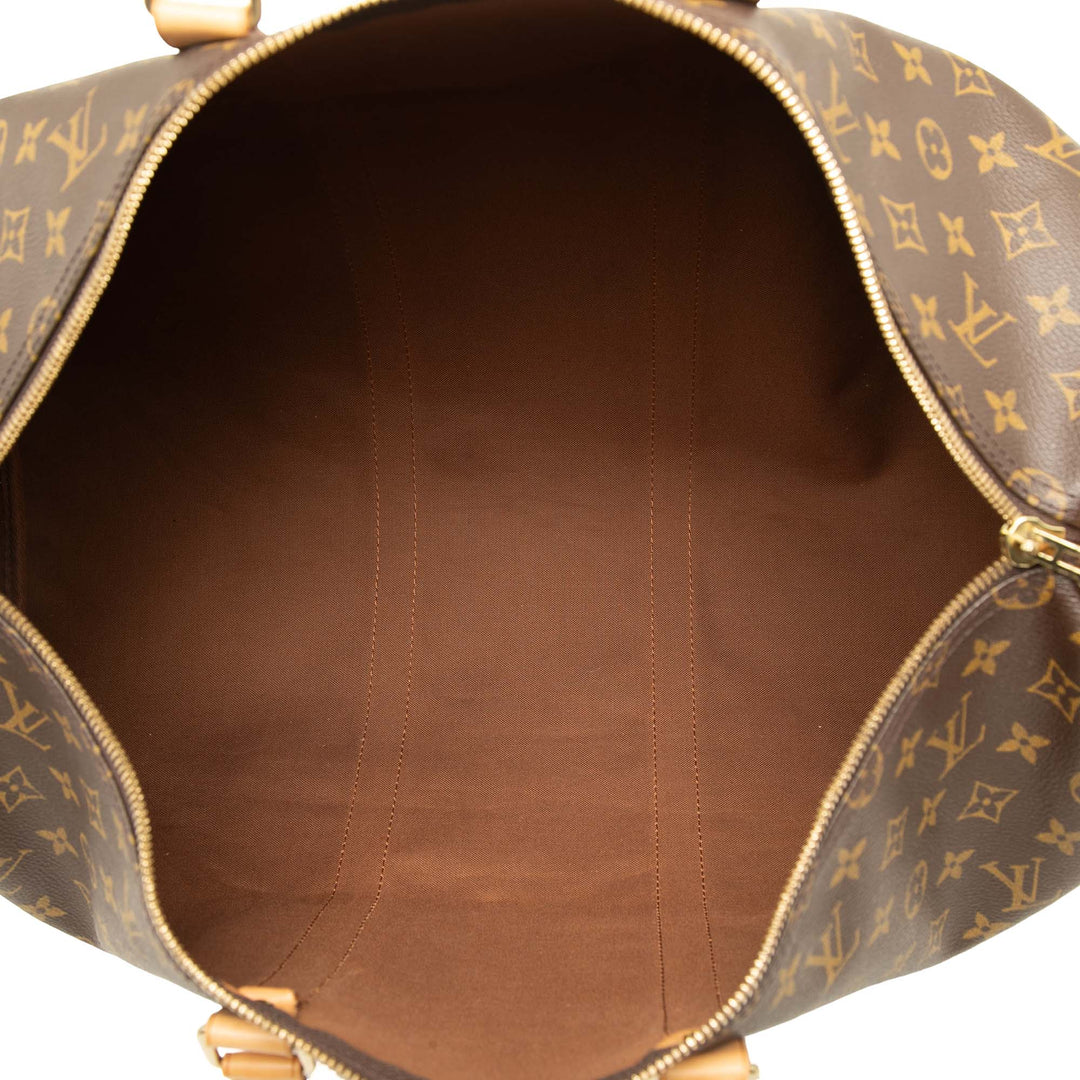 Louis Vuitton Sac de voyage Keepall Bandouliere 50 Monogram Marron – vue 4 – GABY PARIS