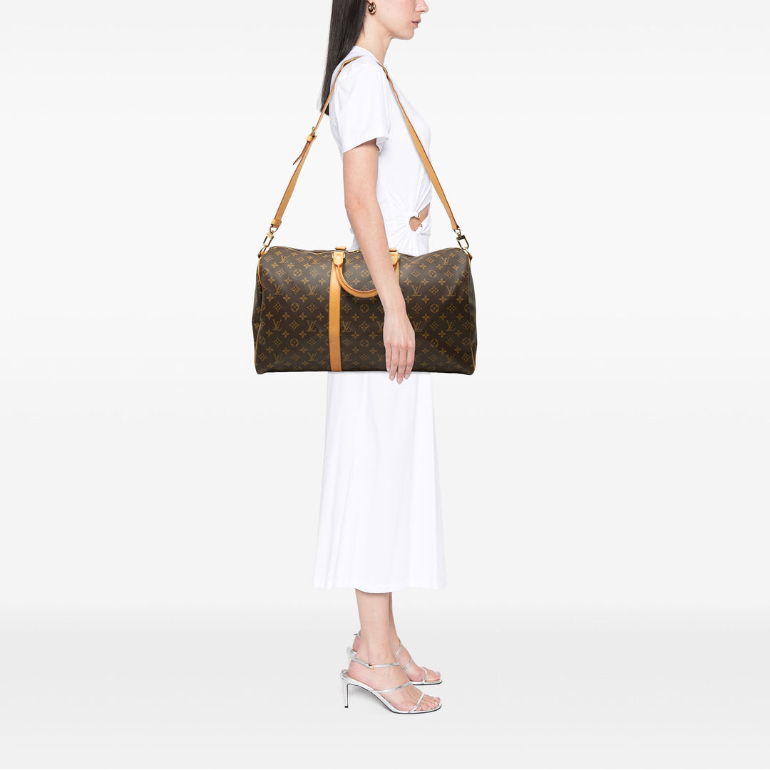 Louis Vuitton Sac de voyage Keepall Bandouliere 50 Monogram Marron – vue 8 – GABY PARIS