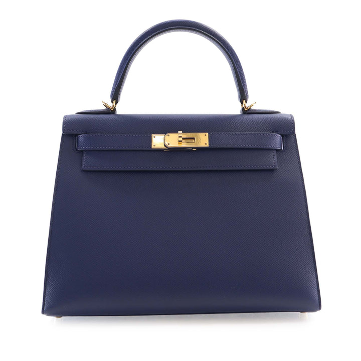 Kelly II Sellier 28 Epsom Bleu