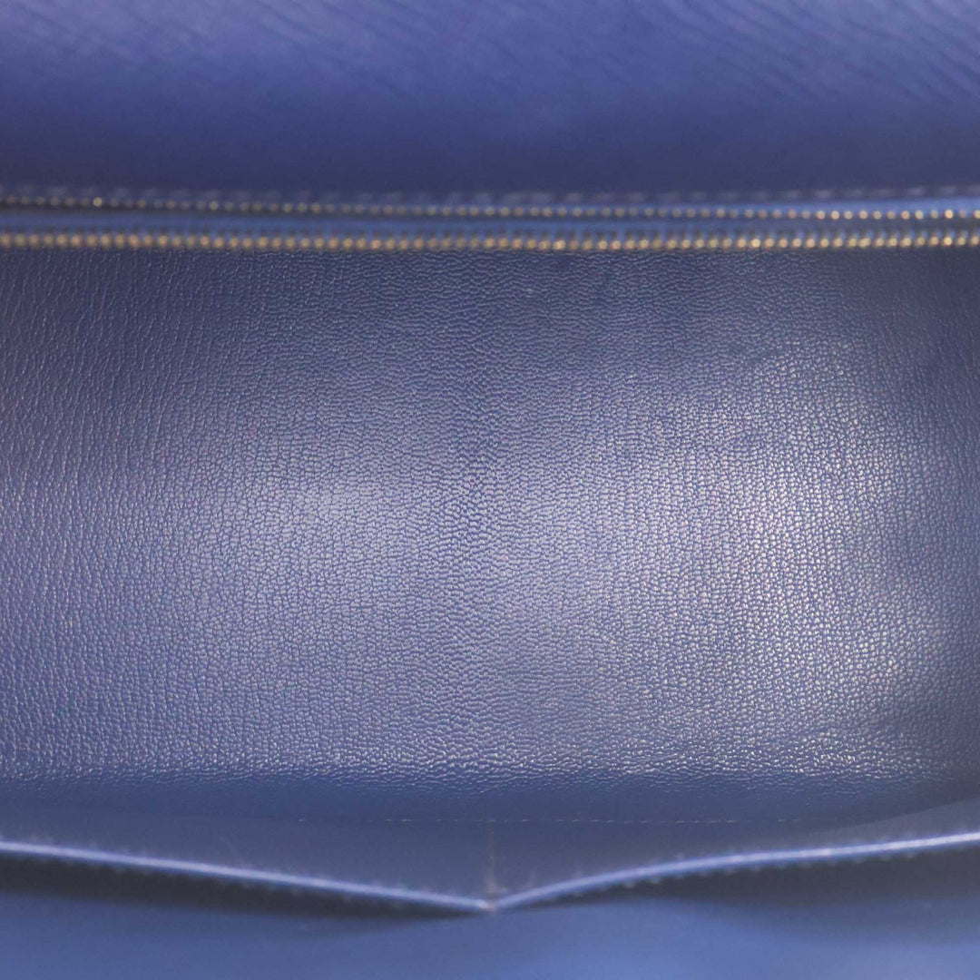 Kelly II Sellier 28 Epsom Bleu