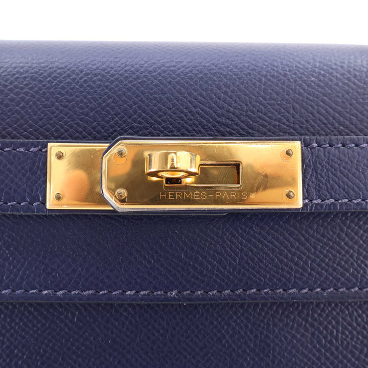 Kelly II Sellier 28 Epsom Bleu