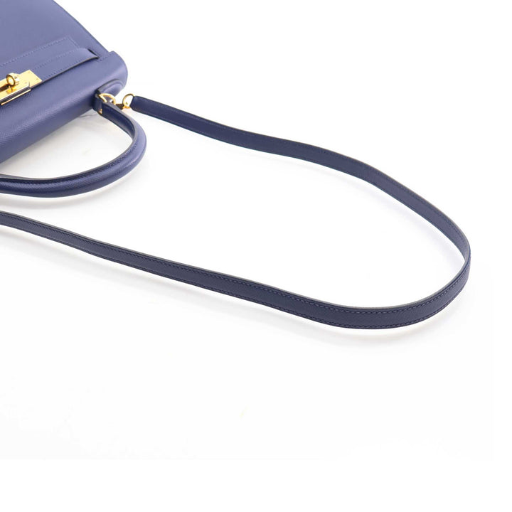 Kelly II Sellier 28 Epsom Bleu