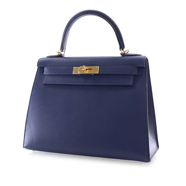 Kelly II Sellier 28 Epsom Bleu