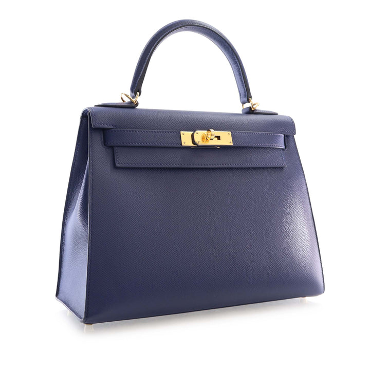 Kelly II Sellier 28 Epsom Bleu
