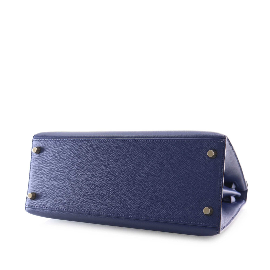 Kelly II Sellier 28 Epsom Bleu