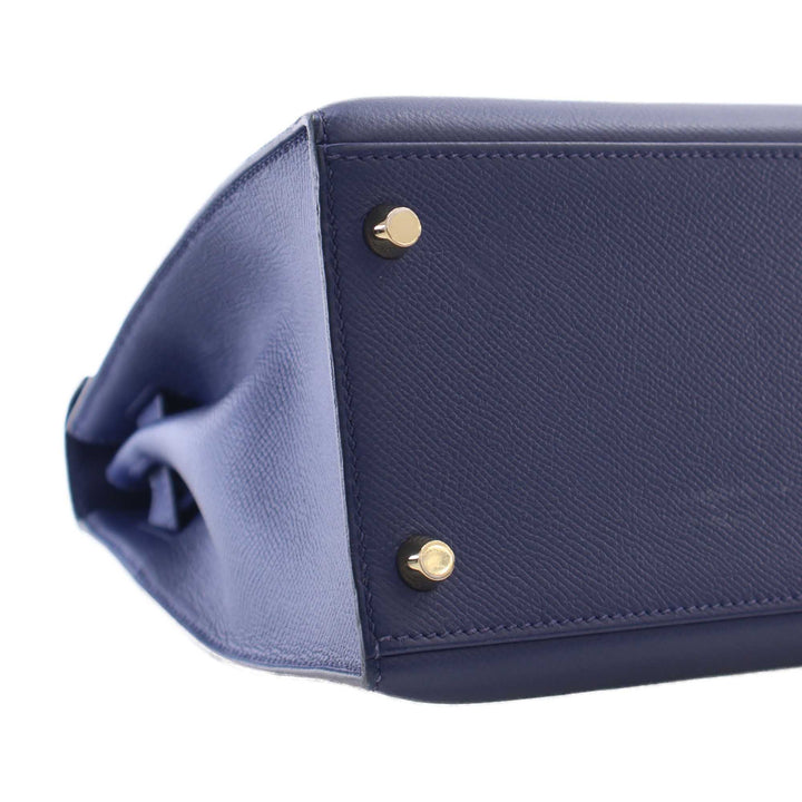 Kelly II Sellier 28 Epsom Bleu