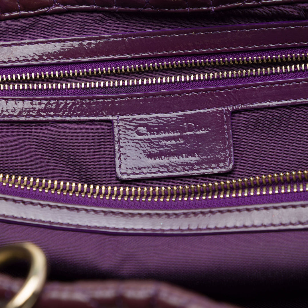 Dior Cannage Lady Dior Souple Cabas Grand Violet